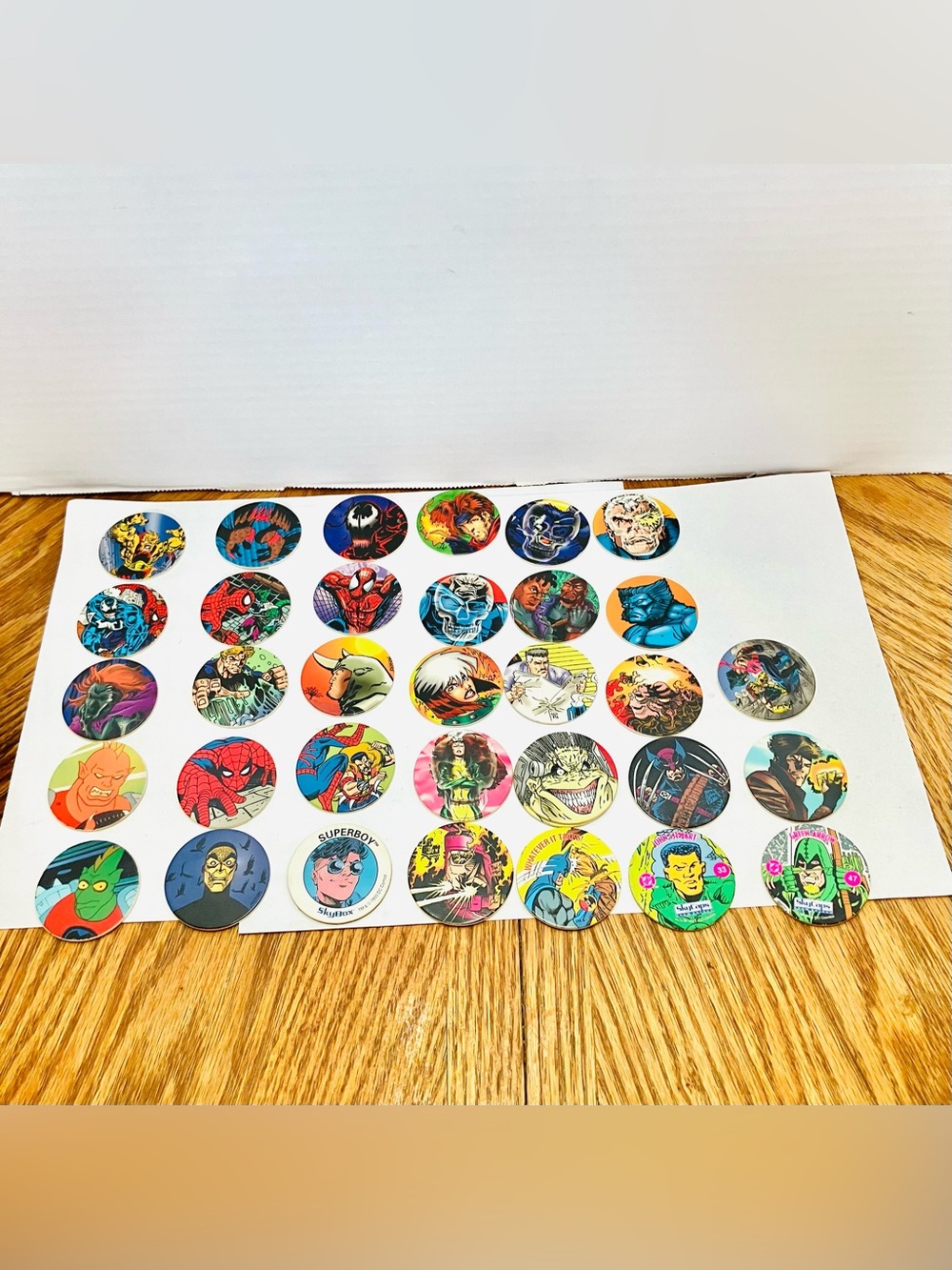 Pogs 1990’s Marvel Lot(33) Spiderman X-Men Skybox Mutant League